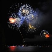 Fireworks over Lake Murray